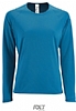 Camiseta Tecnica Manga Larga Mujer Sporty Sols - Color Aqua